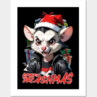 Crazy trashmas, opossum, Christmas Posters and Art